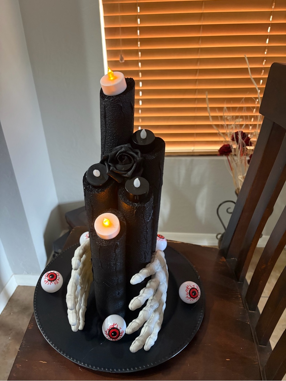 Black Haunted Candle Centerpiece by